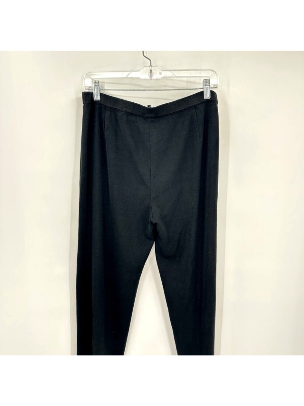MING WANG straight leg pants black petite PL knit modern knitwear pull on - Picture 8 of 11